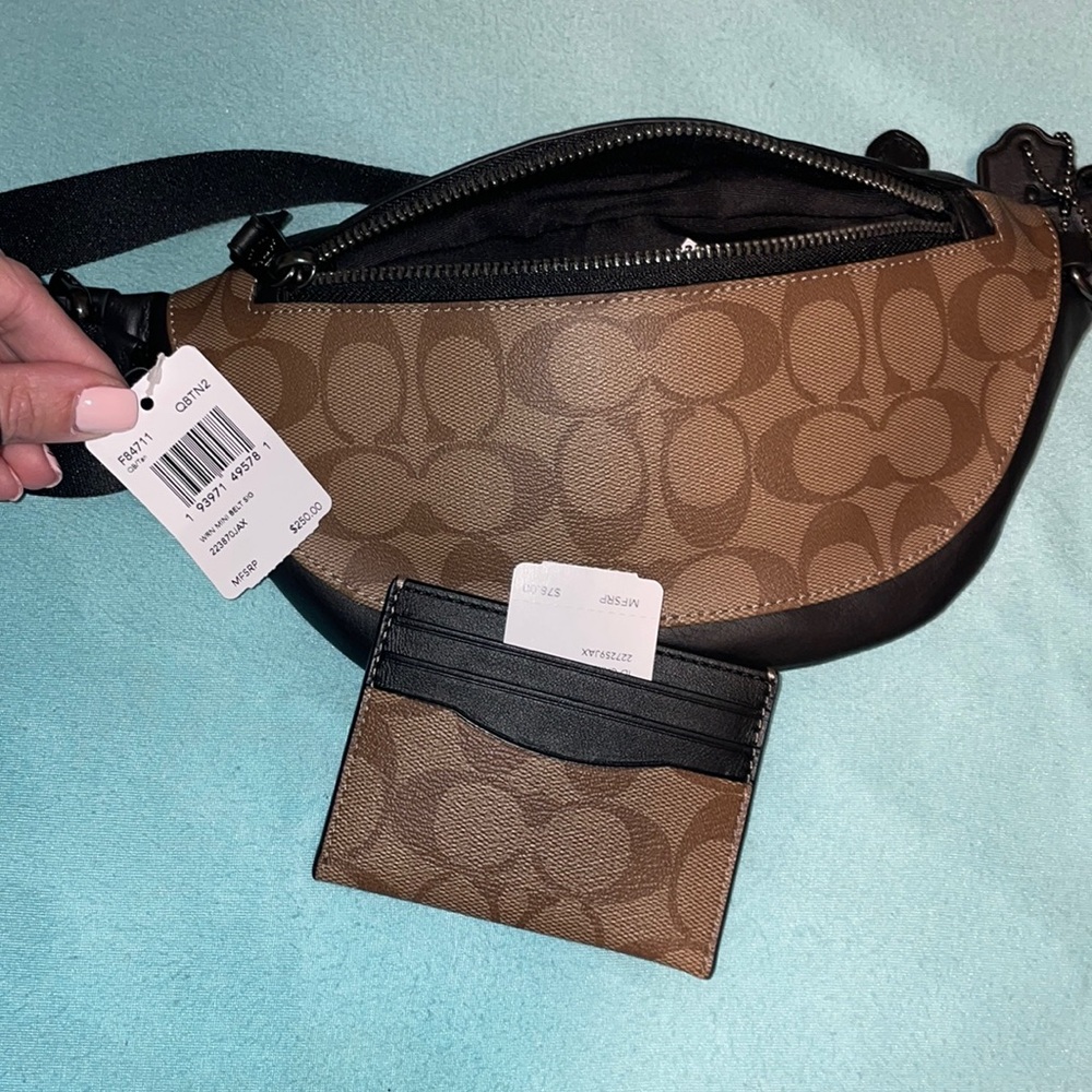 NWT coach belt bag and card holder